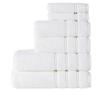 Christy Antalya Large Bath Towels | Set of 6 | 100% Turkish Cotton | 600GSM | Soft Plush Luxury Towel Set | 2 Bath Towels 2 Hand Towels 2 Face Cloths | Quick Dry | White