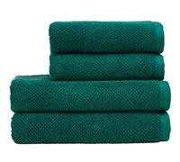 Christy Brixton 4 Piece Towel Set | Emerald Green | 100% Cotton | Ultra Soft | Super Absorbent | 600GSM | 2 Bath Towels 2 Hand Towels