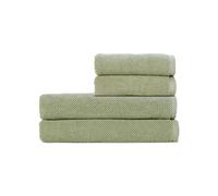 Christy Brixton 4 Piece Towel Set | Khaki Green | 100% Cotton | Ultra Soft | Super Absorbent | 600GSM | 2 Bath Sheets 2 Hand Towels