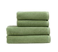 Christy Brixton 4 Piece Towel Set | Khaki Green | 100% Cotton | Ultra Soft | Super Absorbent | 600GSM | 2 Bath Towels 2 Hand Towels