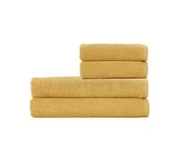 Christy Brixton 4 Piece Towel Set | Saffron Yellow | 100% Cotton | Ultra Soft | Super Absorbent | 600GSM | 2 Bath Sheets 2 Hand Towels