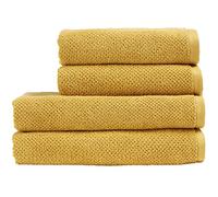 Christy Brixton 4 Piece Towel Set | Saffron Yellow | 100% Cotton | Ultra Soft | Super Absorbent | 600GSM | 2 Bath Towels 2 Hand Towels