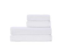 Christy Brixton 4 Piece White Towel Set | 100% Cotton | Ultra Soft | Super Absorbent | 600GSM | 2 Bath Sheets 2 Hand Towels