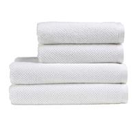 Christy Brixton 4 Piece White Towel Set | 100% Cotton | Ultra Soft | Super Absorbent | 600GSM | 2 Bath Towels 2 Hand Towels