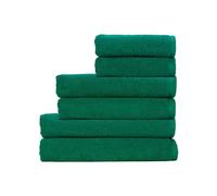 Christy Brixton 6 Piece Towel Set | Emerald Green | 100% Cotton | Ultra Soft | Super Absorbent | 600GSM | 2 Bath Sheets 2 Bath Towels 2 Hand Towels