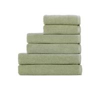 Christy Brixton 6 Piece Towel Set | Khaki Green | 100% Cotton | Ultra Soft | Super Absorbent | 600GSM | 2 Bath Sheets 2 Bath Towels 2 Hand Towels