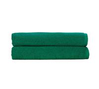 Christy Brixton Bath Sheet Set | Pack of 2 | Invigorating Textured Finish | Super Absorbent | Luxury Bathroom Towels | Emerald Green