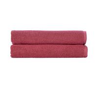 Christy Brixton Bath Sheet Set | Pack of 2 | Invigorating Textured Finish | Super Absorbent | Luxury Bathroom Towels | Pomegranate Red Pink