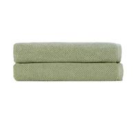 Christy Brixton Bath Sheet Set | Pack of 2 | Invigorating Textured Finish | Super Absorbent | Luxury Bathroom Towels | Khaki Green