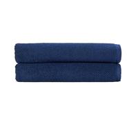 Christy Brixton Bath Sheet Set | Pack of 2 | Invigorating Textured Finish | Super Absorbent | Luxury Bathroom Towels | Midnight Navy Blue