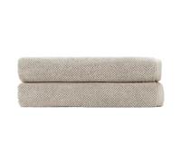 Christy Brixton Bath Sheet Set | Pack of 2 | Invigorating Textured Finish | Super Absorbent | Luxury Bathroom Towels | Pebble Beige