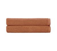 Christy Brixton Bath Sheet Set | Pack of 2 | Invigorating Textured Finish | Super Absorbent | Luxury Bathroom Towels | Terracotta Orange Brown