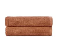 Christy Brixton Bath Towel Set | Pack of 2 | Invigorating Textured Finish | Super Absorbent | Luxury Bathroom Towels | Terracotta Orange Brown