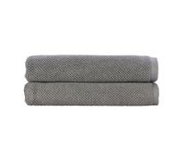 Christy Brixton Bath Towel Set | Pack of 2 | Invigorating Textured Finish | Super Absorbent | Luxury Bathroom Towels | Titanium Grey