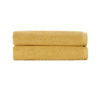 Christy Brixton Bath Towel Set | Pack of 2 | Invigorating Textured Finish | Super Absorbent | Luxury Bathroom Towels | Saffron Yellow