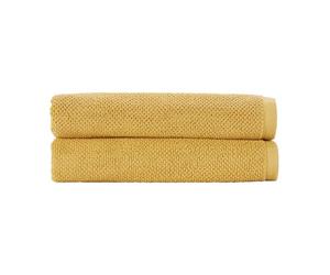 Christy Brixton Bath Towel Set | Pack of 2 | Invigorating Textured Finish | Super Absorbent | Luxury Bathroom Towels | Saffron Yellow
