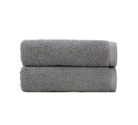 Christy Brixton Hand Towel Set | Pack of 2 | Invigorating Textured Finish | Super Absorbent | Luxury Bathroom Towels | Titanium Grey