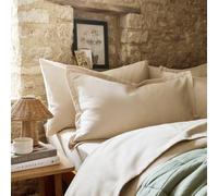 Christy Brushed Cotton Standard Pillowcase Pair | Warm Breathable Winter Bedding | 100% Brushed Cotton Flannel Bed Linen | Super Soft and Silky Finish | Oat Beige