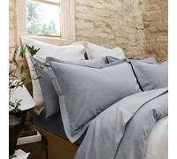 Christy Brushed Cotton Standard Pillowcase Pair | Warm Breathable Winter Bedding | 100% Brushed Cotton Flannel Bed Linen | Super Soft and Silky Finish | Silver Grey