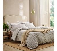 CHRISTY 'Calder Stripe' Heritage Inspired Cotton Percale Duvet Cover Set in Pink | Size: Double Christy Pink Double