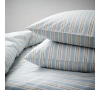 Christy Calder Stripe Standard Pillowcase Pair | Blue and Brown