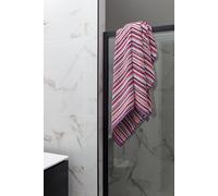 Christy 'carnaby Stripe' 100% Cotton Yarn Jacquard Towels In Red Red Hand Towel