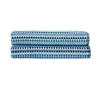 Christy Carnaby Stripe Bath Sheet Set | 2 Pieces | 100% Combed Turkish Cotton | Retro Boho Design | Heavyweight 550GSM Bathroom Towel | Blue