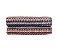 Christy Carnaby Stripe Bath Towel Set | 2 Pieces | 100% Combed Turkish Cotton | Retro Boho Design | Heavyweight 550GSM Bathroom Towel | Multi