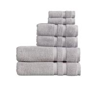 Christy Chroma Bath Sheet Set | Set of 6 | 2 Face 2 Hand 2 Bath Sheets | Highly Absorbent Heavyweight 675GSM | Bold and Bright | Soft Smooth Shower Towels | 100% Cotton | Dove Grey