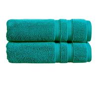 Christy Chroma Bath Sheet Towels | Set of 2 | Highly Absorbent Heavyweight 675GSM | Bold and Bright | Soft Velvety Smooth Bathroom Shower Towels | 100% Cotton | Sustainably Made | Vivid Teal