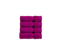 Christy Chroma Face Cloths Set | Pack of 4 | Soft Velvety Smooth Bathroom Flannels | Bold and Bright | Face and Body Wash Cloths | 100% Cotton | Plum