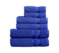 Christy Chroma Family Towel Set | Set of 6 | 2 Hand 2 Bath 2 Bath Sheets | Highly Absorbent Heavyweight 675GSM | Bold and Bright | Soft Smooth Shower Towels | 100% Cotton | Lazuli Blue