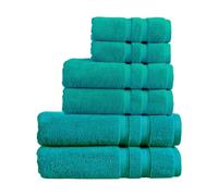 Christy Chroma Family Towel Set | Set of 6 | 2 Hand 2 Bath 2 Bath Sheets | Highly Absorbent Heavyweight 675GSM | Bold and Bright | Soft Smooth Shower Towels | 100% Cotton | Vivid Teal