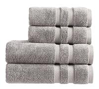 Christy Chroma Grey Towel Set | Set of 4 | 2 Bath 2 Hand | Highly Absorbent Heavyweight 675GSM | Bold and Bright | Soft Smooth Bathroom Shower Towels | 100% Cotton | Sustainably Made | Dove Grey