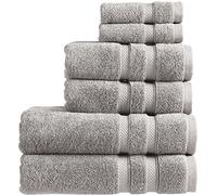 Christy Chroma Grey Towel Set | Set of 6 | 2 Bath 2 Hand 2 Face | Highly Absorbent Heavyweight 675GSM | Bold and Bright | Soft Smooth Shower Towels | 100% Cotton | Sustainably Made | Dove Grey
