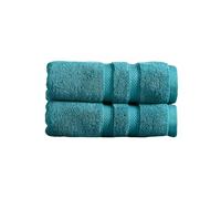 Christy Chroma Hand Towels Set | Set of 2 | Highly Absorbent Heavyweight 675GSM | Bold and Bright | Soft Velvety Smooth Bathroom Shower Towels | 100% Cotton | Vivid Teal Blue-Green
