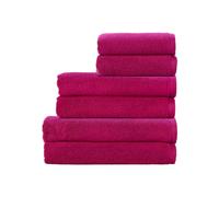 Christy Cirrus Family Towel Set | 6 Pieces | 2 Hand 2 Bath Towels 2 Bath Sheets | Quick Dry | Super Soft and Fluffy | Lightweight Bathroom Shower Towels | 100% Cotton | Summer Pudding Pink