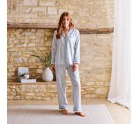 Christy Clara Floral Full Length 100% Cotton Pyjama Set BLUE LARGE