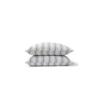 CHRISTY 'Clara' Jacobean Floral Striped Percale Standard Pillowcase Pair in Blue Christy Blue