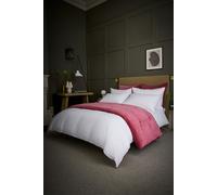 Christy Classic Percale Single Duvet Set | 200 Thread Count | Grosgrain Ribbon Trim | Cool and Crisp | Fuchsia Pink