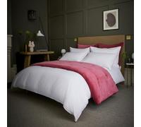 Christy Classic Percale Super King Duvet Set | 200 Thread Count | Grosgrain Ribbon Trim | Cool and Crisp | Fuchsia Pink