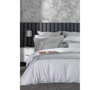 Christy 'coniston 400Tc' Luxury Hotel Style 100% Cotton Sateen Duvet Cover Set In Grey Grey Super King