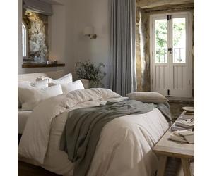 Christy Flannel Marl Double Duvet Set | 100% Brushed Cotton | Tranquil Muted Palette Quilt Cover Set | Timeless Bedding | Cosy Relaxed Bed Linen | Oat Beige
