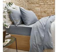 Christy Flannel Marl Double Fitted Sheet | 100% Brushed Cotton | Tranquil Muted Palette Quilt Cover Set | Timeless Bedding | Cosy Relaxed Bed Linen | Silver Grey
