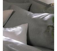 Christy Flannel Marl Standard Pillowcase Pair | 100% Brushed Cotton | Tranquil Muted Palette Quilt Cover Set | Timeless Bedding | Cosy Relaxed Bed Linen | Silver Grey