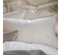 Christy Flannel Marl Standard Pillowcase Pair | 100% Brushed Cotton | Tranquil Muted Palette Quilt Cover Set | Timeless Bedding | Cosy Relaxed Bed Linen | Oat Beige
