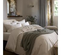 Christy Flannel Marl Super King Duvet Set | 100% Brushed Cotton | Tranquil Muted Palette Quilt Cover Set | Timeless Bedding | Cosy Relaxed Bed Linen | Oat Beige