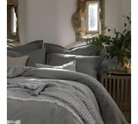 Christy Flannel Marl Super King Duvet Set | 100% Brushed Cotton | Tranquil Muted Palette Quilt Cover Set | Timeless Bedding | Cosy Relaxed Bed Linen | Silver Grey