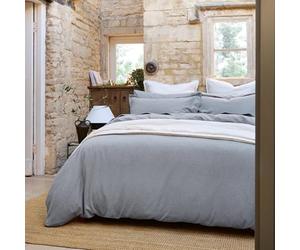 Christy Flannel Marl Super King Duvet Set | 100% Brushed Cotton | Tranquil Muted Palette Quilt Cover Set | Timeless Bedding | Cosy Relaxed Bed Linen | Silver Grey