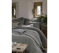Christy Flannel Marl Super King Duvet Set | 100% Brushed Cotton |Tranquil Muted Palette | Cosy Relaxed Homey | Silver
